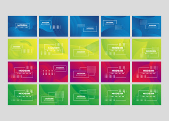 Set of vector illustration of bright color abstract pattern background