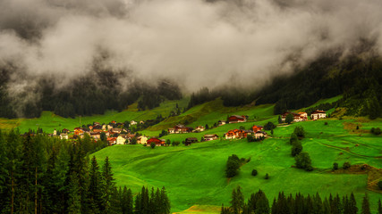 Obraz premium Little mountains village of Colfosco in the Dolomites