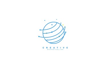 Creative abstract rounded globe linear finance logo