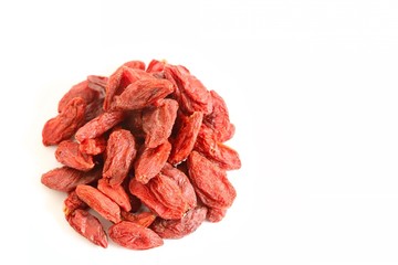 Dried Goji Berries On White Background