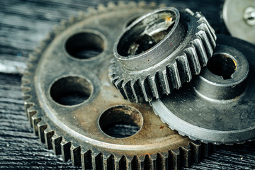 Gears from an old industrial machine