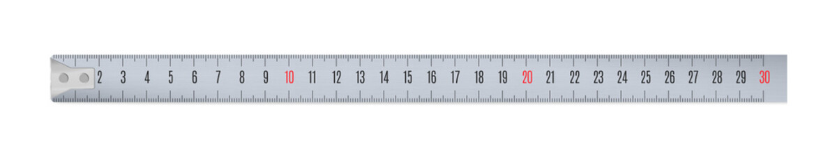 Engineer or architect aluminium drafting ruler with a metric units scale