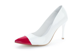 Woman high heels shoes isolated on white background