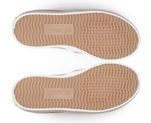 Bottom of shoes, isolated on white background.