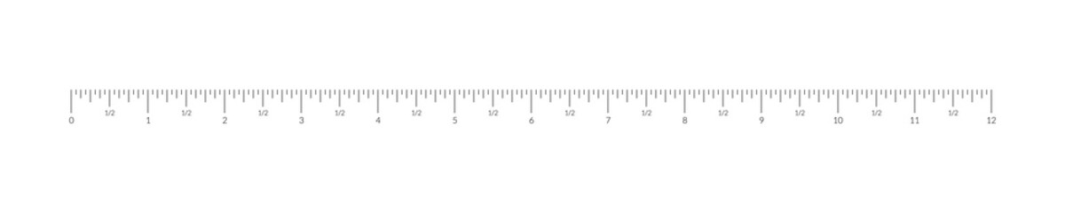 Imperial units measure scale overlay bar for ruler.