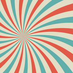 Sunlight retro horizontal background. blue and red color burst background.