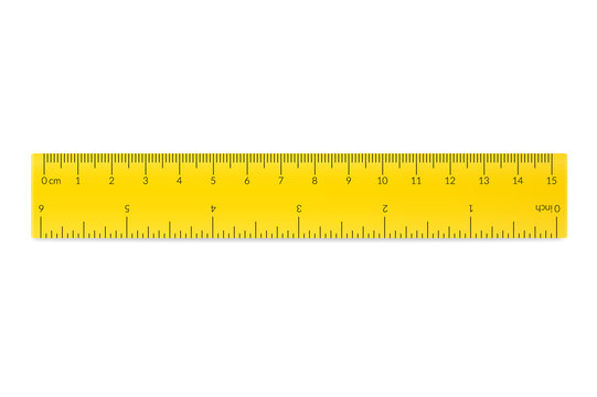 Engineer or architect plastic drafting ruler with an imperial and a metric units scale.