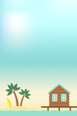 Summer Holiday, Bungalow and Island in the sea
