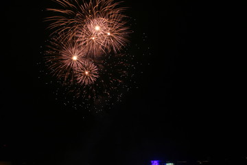 bright firewworks with black background