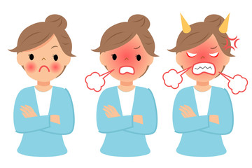 怒っている女性