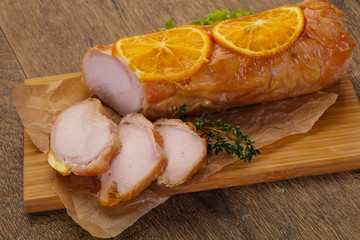 Chicken roll with orange