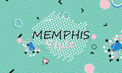 Memphis. 90s pattern. Geometric shapes