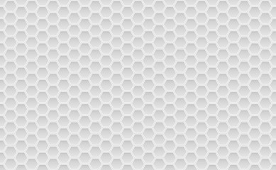 Silver and white metal honey hexagonal cells seamless texture. Mosaic or speaker fabric shape pattern. Technology concept. Honeyed comb grid texture and geometric hive hexagonal honeycombs. Vector