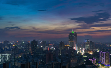 Cityscape of foshan city at night