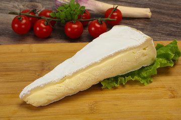 Brie cheese triangle served salad