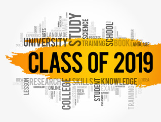 CLASS OF 2019 word cloud collage, education concept background