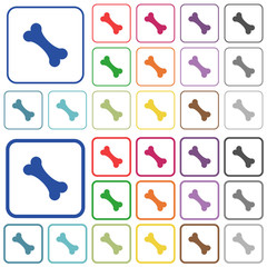 Single bone outlined flat color icons