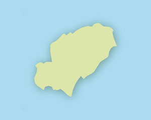 Karte von Ibiza mit Schatten
