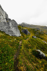 Beautiful landscape and mountains on Lofoten Islands in Norway