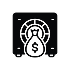 Black solid icon for money 