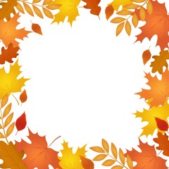 Vector background with  falling autumn leaves. Autumn frame. Template for sale banner