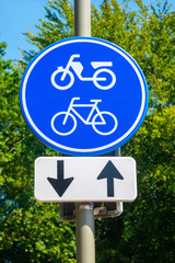 Dutch traffic sign cyclist and moped