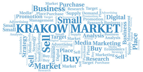 Obraz premium Krakow Market word cloud. Vector made with text only.