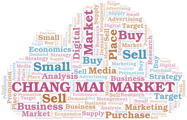 Obraz premium Chiang Mai Market word cloud. Vector made with text only.