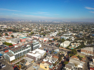 Fototapeta na wymiar Aerial view of Venice Beach city, Los Angeles, California, USA.