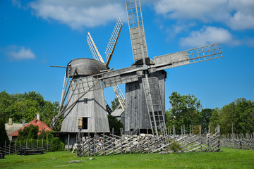 Fototapeta na wymiar Saaremaa mills in Estonia