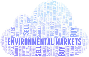 Fototapeta premium Environmental Markets word cloud. Vector made with text only.