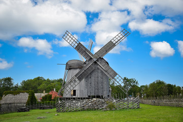 Fototapeta na wymiar Saaremaa mills in Estonia