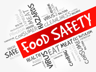 Food Safety word cloud collage, concept background