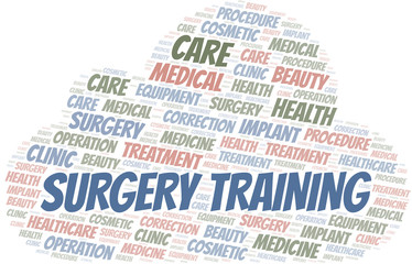 Obraz premium Surgery Training word cloud vector made with text only.