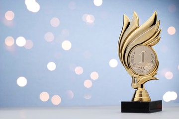 1st place or winners gold championship trophy