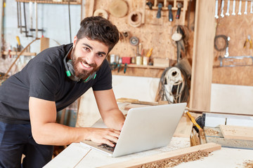 Young man in online customer service