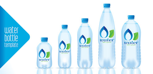 Vector water bottle template and ready label design