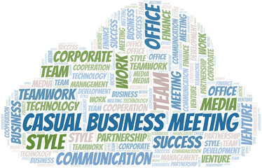Obraz premium Casual Business Meeting word cloud. Collage made with text only.