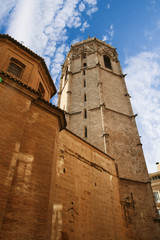 Valencia, Spain - 07/21/2019: Miguelete, Torre del Micalet, El Micalet -  Valencian Gothic-style...