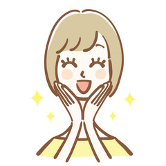喜ぶ女性のイラスト