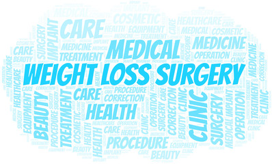Obraz premium Weight Loss Surgery word cloud vector made with text only.