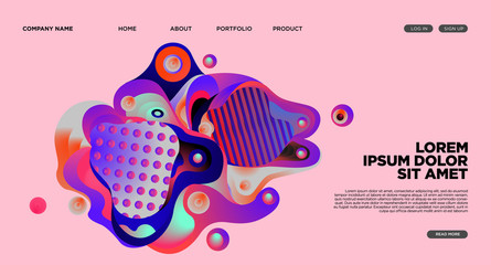 Website Landing Page Background with Abstract Fluid Style
