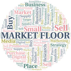Obraz premium Market Floor word cloud. Vector made with text only.