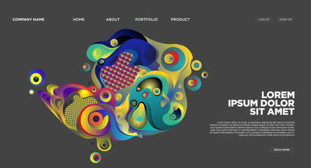 Website Landing Page Background with Abstract Fluid Style