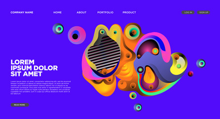 Website Landing Page Background with Abstract Fluid Style