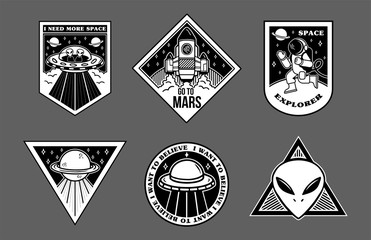 Set patches or sticker on space topic  © Oleksii