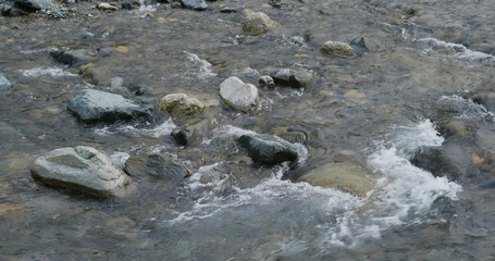 River lake stream over the pebbles