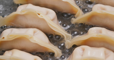 Fry Meat dumpling in pan