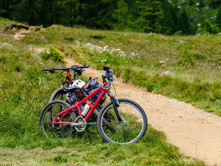 Obraz premium Mountain bikes in mountain .