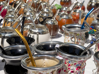 Mate calabash cups sale in Argentina.